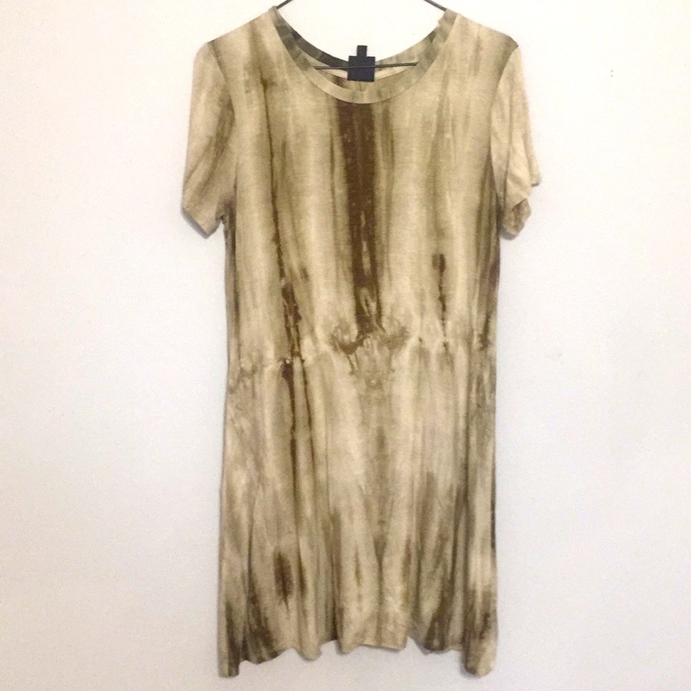 Bobeau green tie dye tee shirt dress